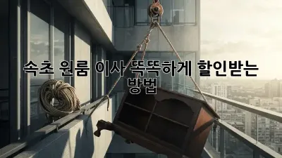 속초 원룸 이사, 똑똑하게 할인받는 방법!