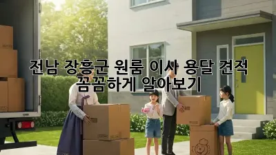 전남 장흥군 원룸 이사, 용달 견적 꼼꼼하게 알아보기!